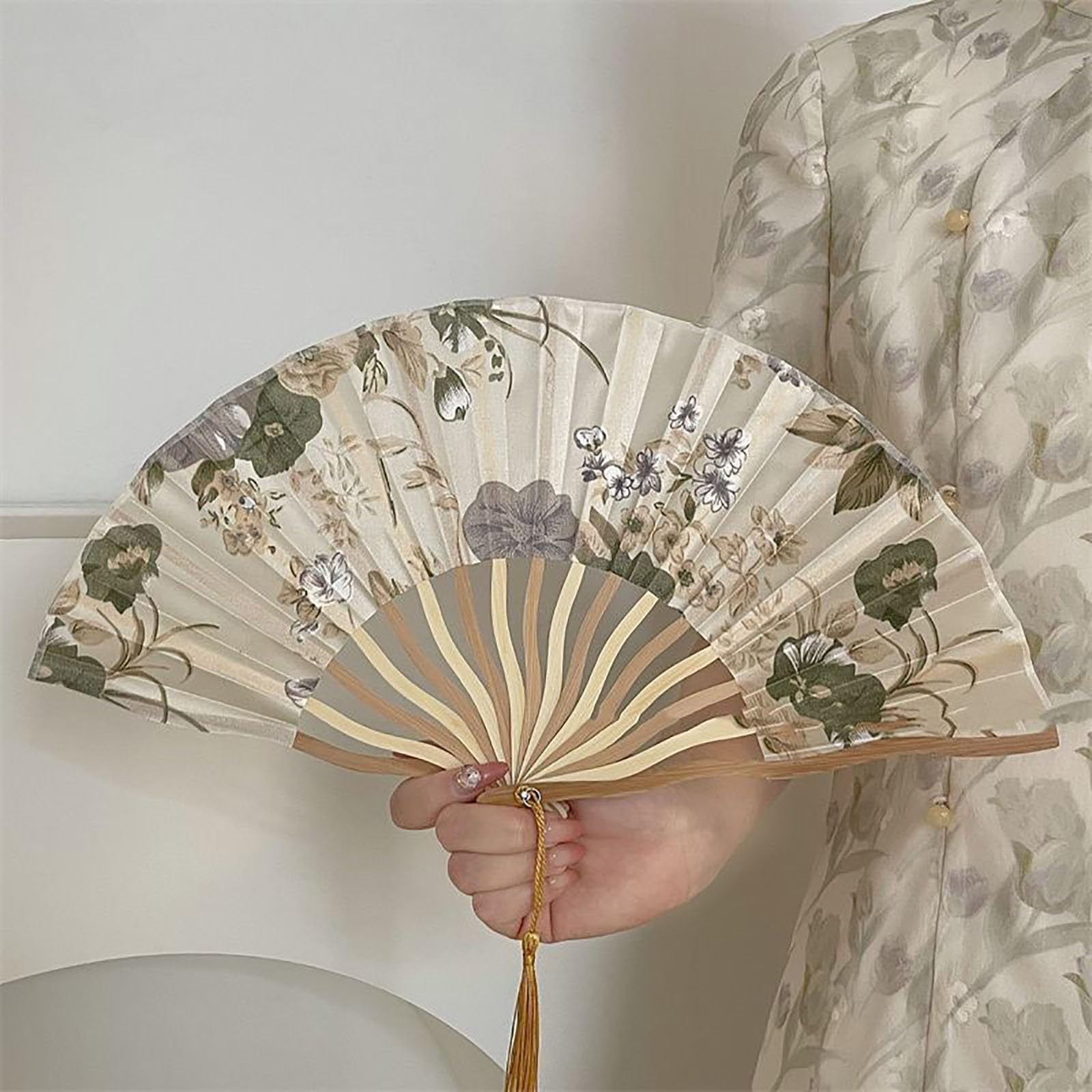SXTYYH Hand Fans for Women Foldable, Chinese Style Ink Folding Fan Classical Retro Summer, Party Wedding Gifts, Folding Handheld Fan(D)