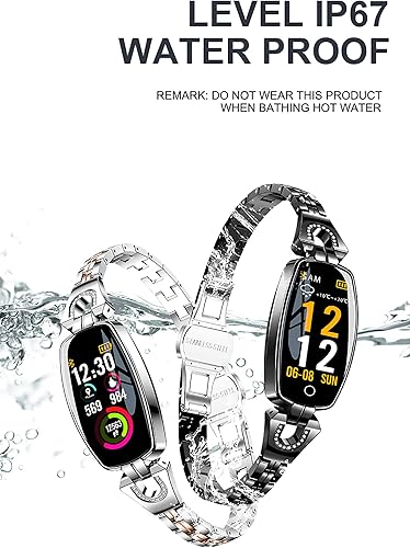 Anyer Smart Watch Für Frauen, 0.96"Touchscreen Smartwatch, Fitness-Aktivität Tracker-Uhr Mit Herzfrequenzmonitor, IP67 wasserdichte Outdoor-Sportarten Für Android-IOS-Telefone,Gold - 6
