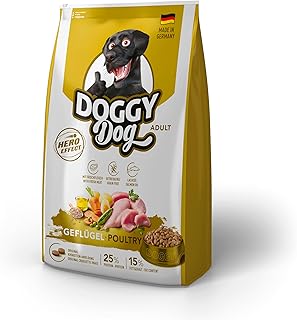 DOGGY Dog Geflügel Adult, 10 kg, Trockenfutter mit hohem Fleischanteil für ausgewachsene Hunde, getreidefreies Hundefutter mit Lachsöl, Made in Germany product image