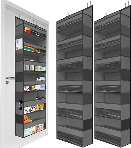 Miniatura 10 de HOMELUX THEORY - Organizador colgante sobre puerta, 1 pieza, resistente, 55 x 14 x 6.7 pulgadas, 6 bolsillos frontales grandes, 12 laterales, para