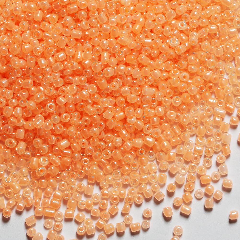 2mm Orange Seed Beads for Jewelry Making 200 Grams About 18880pcs,12/0 Glass Craft Beads for Making Earrings, Bracelets, Pendants, Waist Jewelry, DIY Handmade Seed Beads(Orange) — image 1
