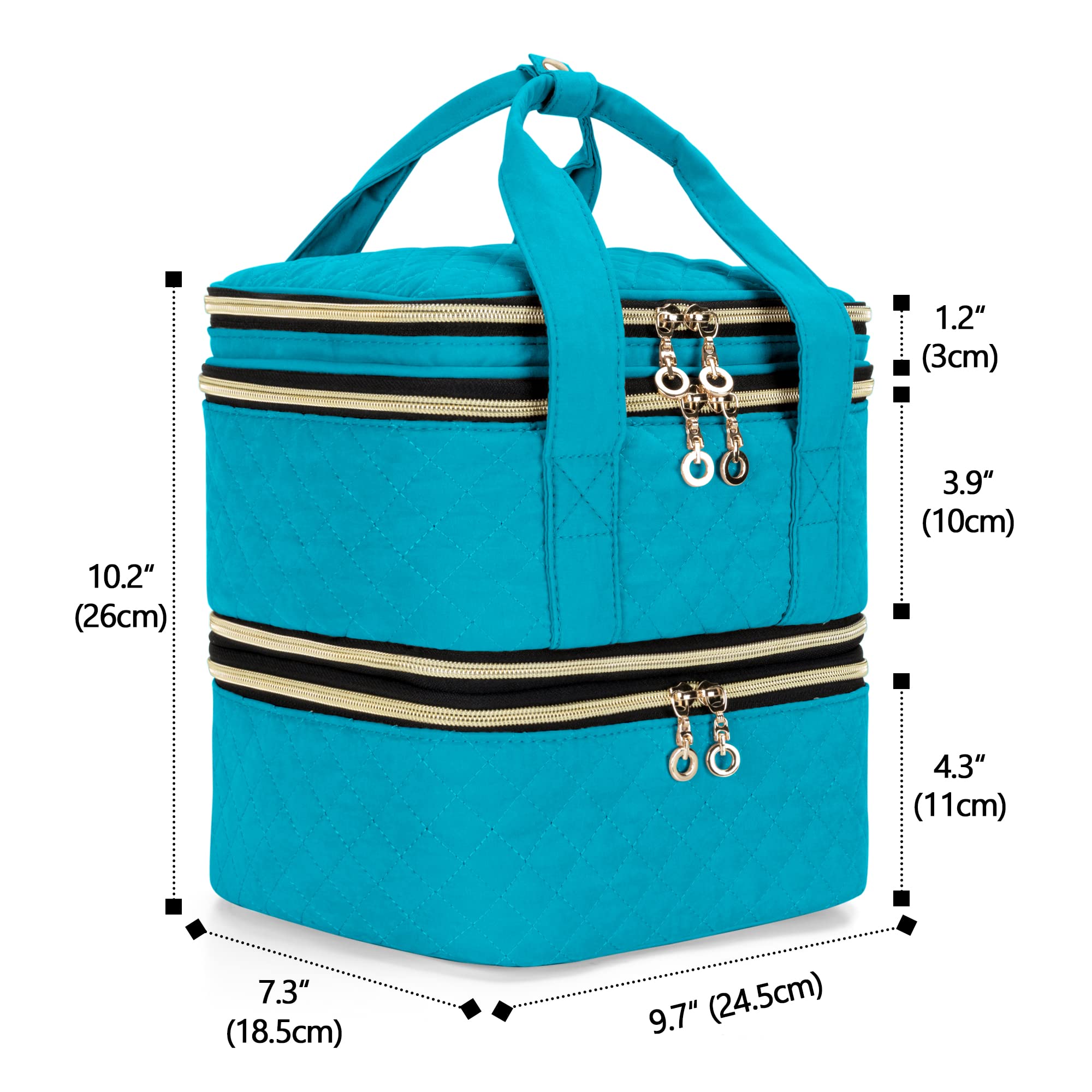 Yarwo Borsa da Viaggio Rimovibile per 48 Bottiglie di Smalto per Unghie, Organizzatore a 3 strati per Smalto per Unghie e Accessori per Nail Art (In attesa di brevetto)