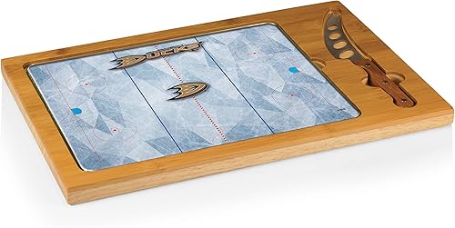 NHL unisex-adult NHL Icon Glass Top Cutting Board & Knife Set