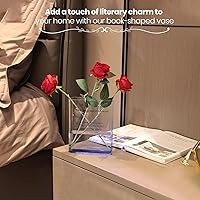 Vista 2 de Florero de libro para decoración del hogar, florero acrílico transparente en forma de libro con sabor artístico y cultural para el hogar