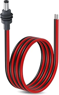 CERRXIAN DC5521 Power Pigtails Cable for Starlink Mini, 14AWG DC 5.5mm x 2.1mm Male Plug to Bare Wire Open End Power Supply DIY Cord, Waterproof Extension Power Cable Accessories - 3.2FT