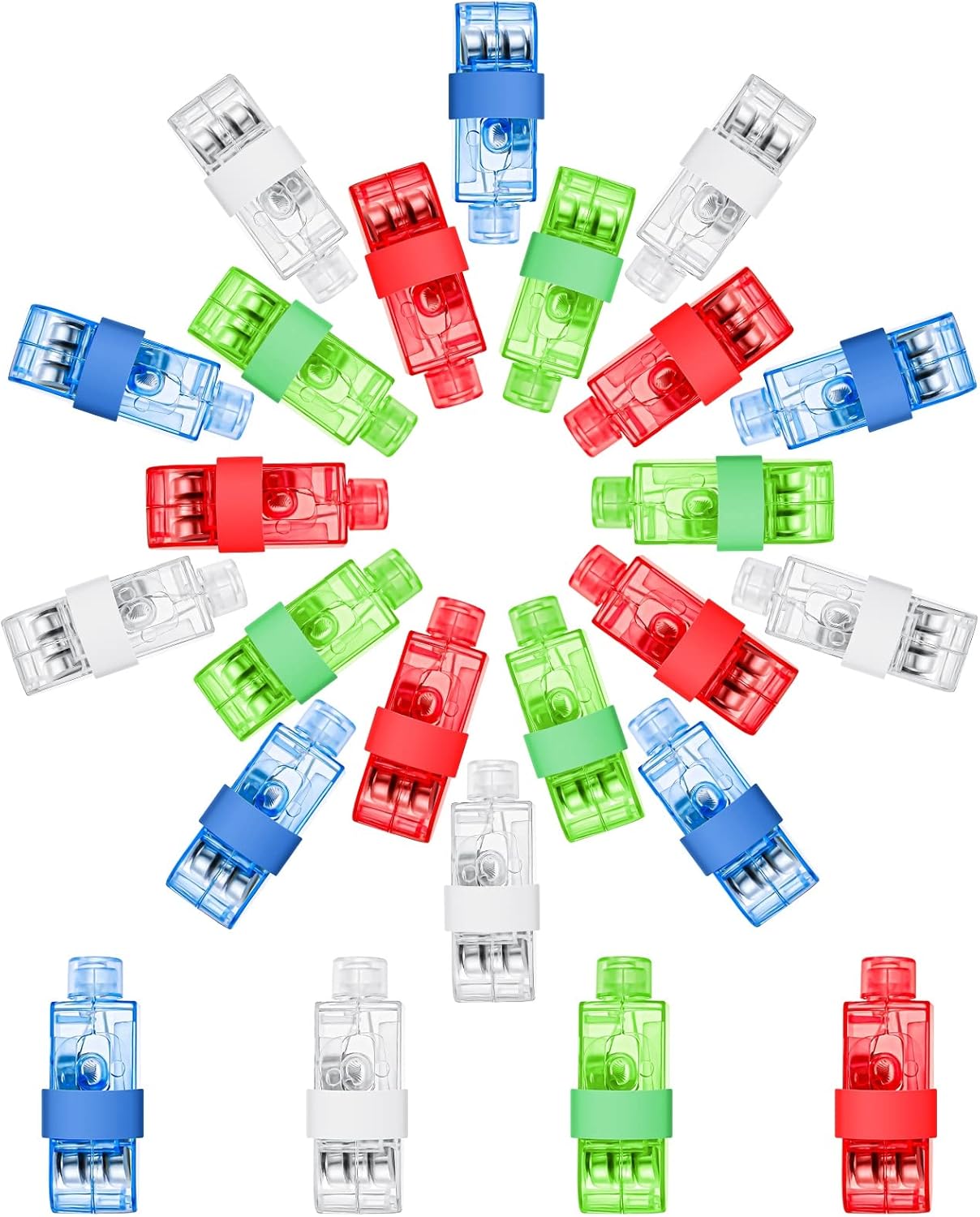 FRIUSATE 24 Pcs LED Finger Lights Finger Flashlights 4 Colors Bright