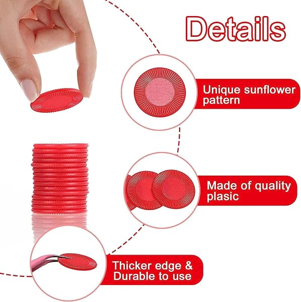 UieaMsio 400 Monete Gettoni di Poker in Plastica, 4 Colori Gettoni Bingo, Token di Gioco per Conteggio per Bambini (22mm) - 3