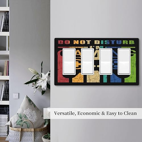 Miniatura 4 de Juego Videos Juego Juego Juego 4 Gang Quad Rocker Interruptor de Luz Placa Decorativa Placa Eléctrica Placa de Interruptor de Sala de estar