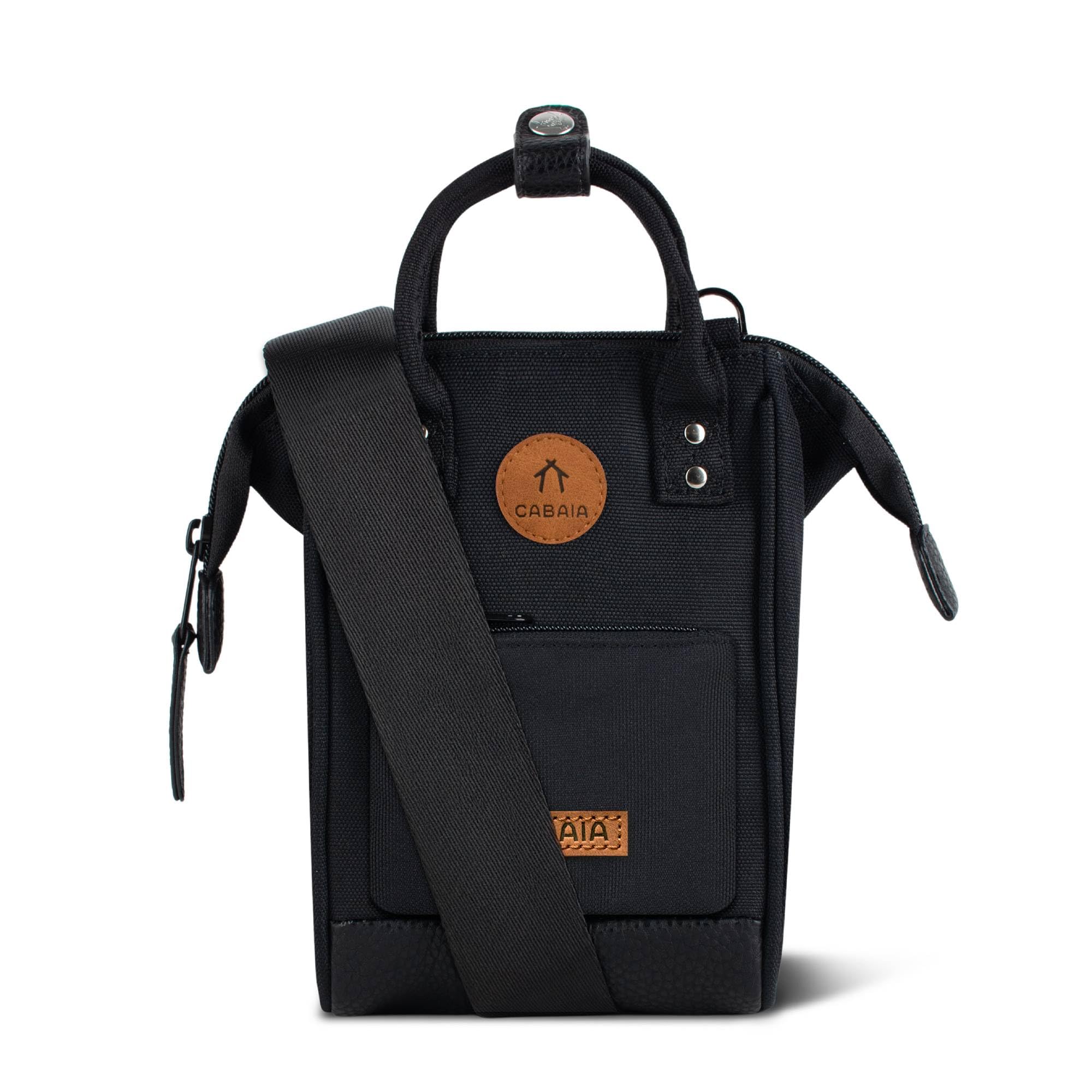 CABAIA Nano Bag Berlin – Sac Bandoulière 1,​8 L pour Femme et Homme – Tissu Recyclé, Déperlant et Vegan – Design Compact et Pratique – Noir