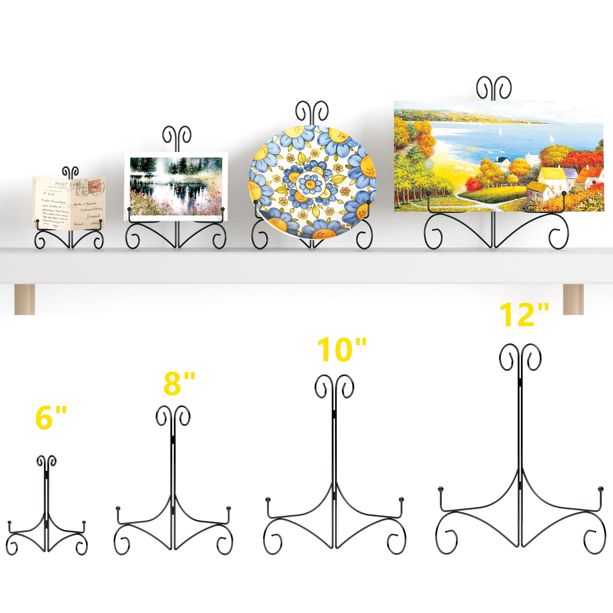 Supporto Decorativo In Metallo Per Quadri, Dischi, Libri E Collezioni, Cavalletto Da Tavolo Stabile Ed Elegante, Ideale Per Esposizioni E Arredamento