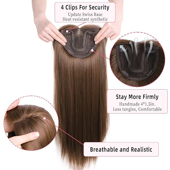 Toppers Hair Pieces for Women Long Straight Top Hair Pieces 24Inch