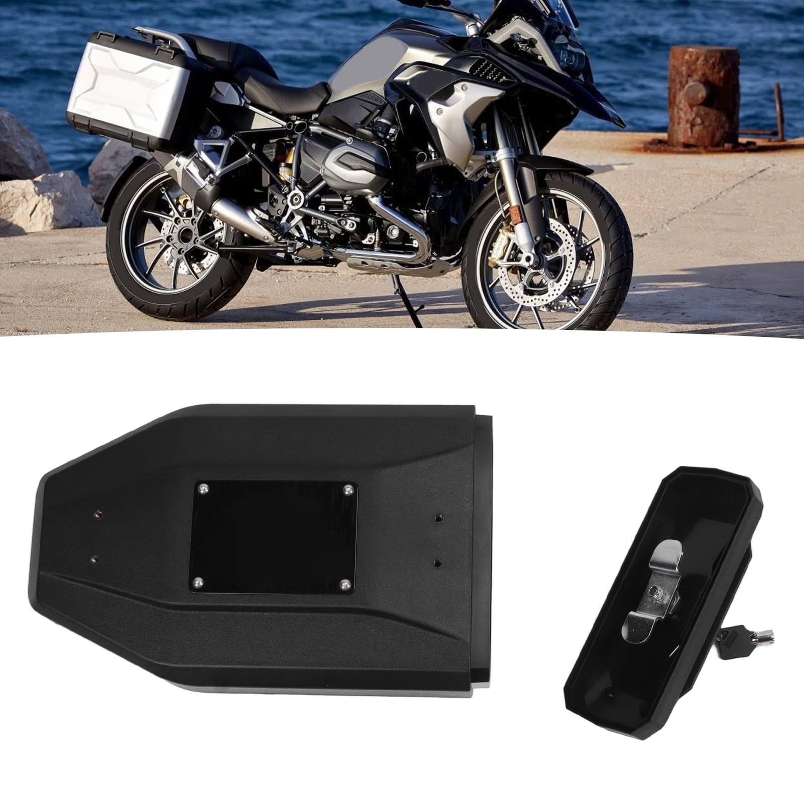 Cassetta degli Attrezzi per Moto, Cassetta degli Attrezzi Laterale in Acciaio Inossidabile ABS per R1200GS R1250GS LC ADV, con Design Compatto e Leggero Facile Installazione (Nero)