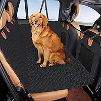 INSMEER Capa Protetora Carro Pet, Proteção 7 Em 1 - À Prova D'Água, Fundo Rígido, Resistente Ao Desgaste, Lavável À Máquina, Ajuste Universal, Cinto De Segurança E Design De Rede, Preto