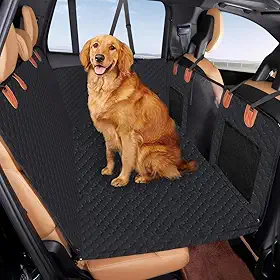 INSMEER Capa Protetora Carro Pet, Proteção 7 Em 1 - À Prova D'Água, Fundo Rígido, Resistente Ao Desgaste, Lavável À Máquina, Ajuste Universal, Cinto De Segurança E Design De Rede, Preto