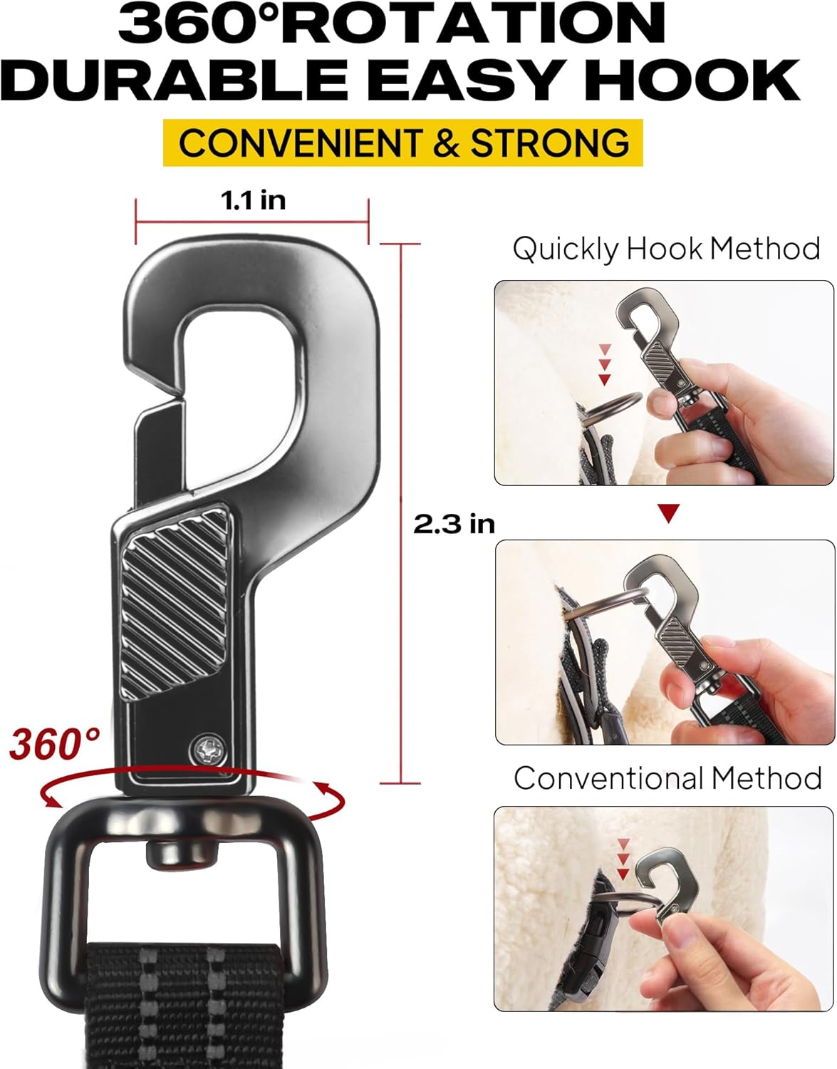 Fida Long Leash for Dogs with Traffic Handle,30ft 50ft Long Dog Leash Reflective Puppy Obedience Recall Training Agility Lead Soft Padded Design for Small Medium Large Breeds(50ft,Black)