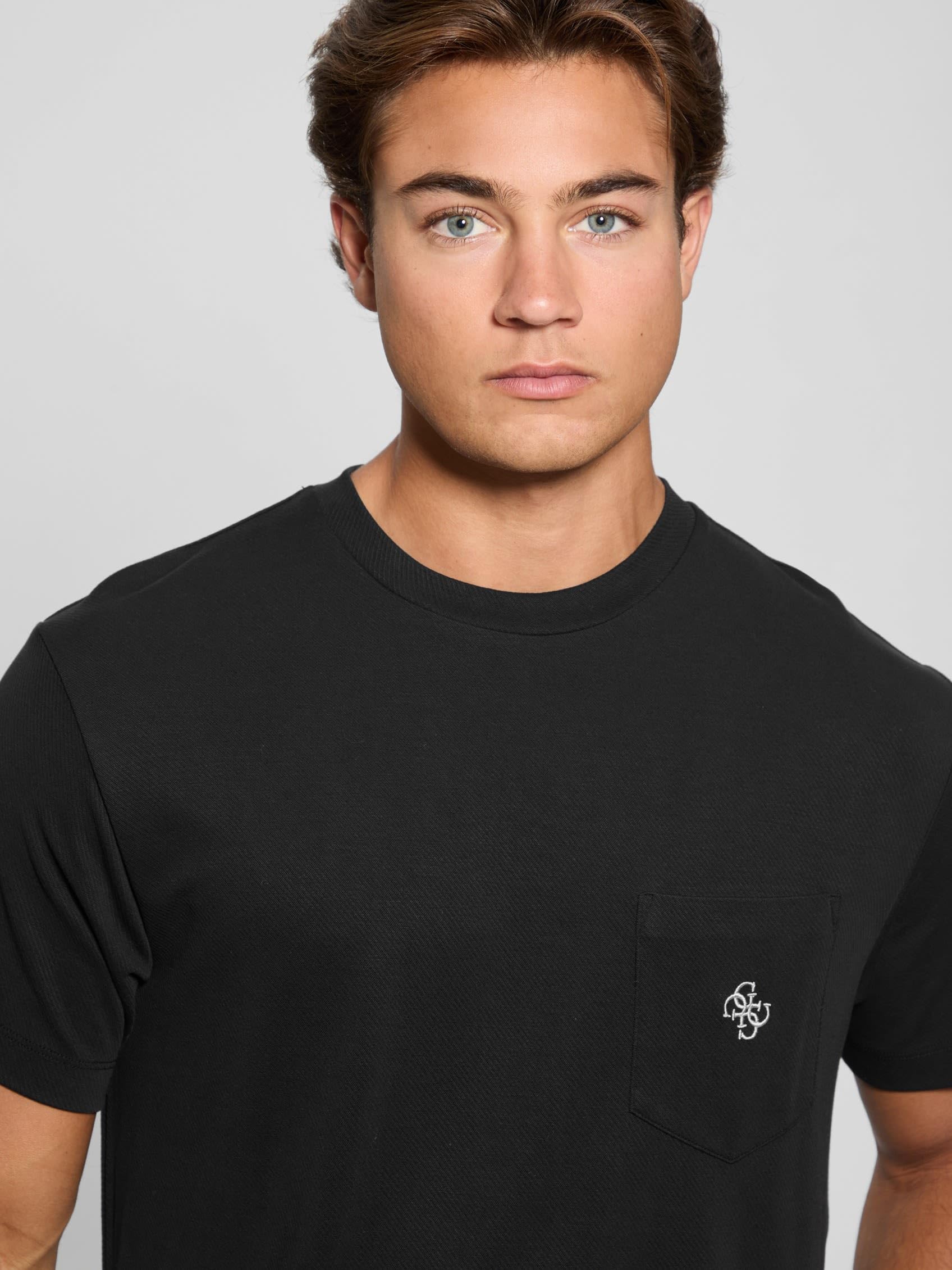 GUESS Men's Short Sleeve Eco 4g Pocket Knit Top