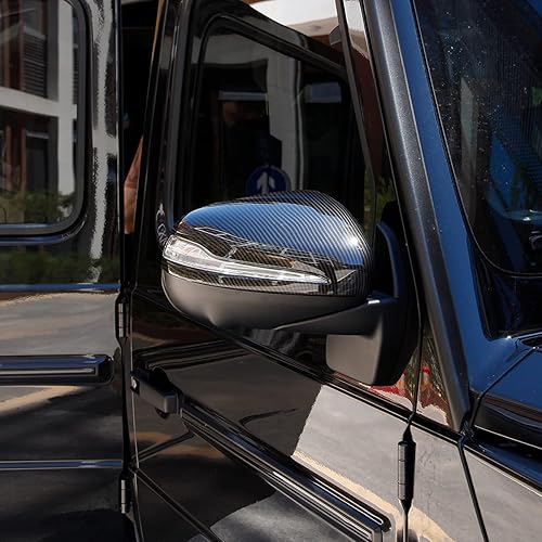 Miniatura 4 de CHEYA Cubierta del casquillo del espejo retrovisor exterior del coche del ABS para Mercedes Benz G Class 2019 2020 (estilo de fibra de carbono)