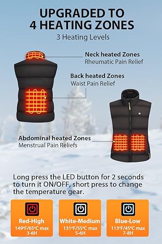 Miniatura 5 de RUNSOAR 2024 Space SuitHeat Reflection, Heated Vest for Women, 10000mAh Battery Pack Included,Composite Carbon Fiber Jacket