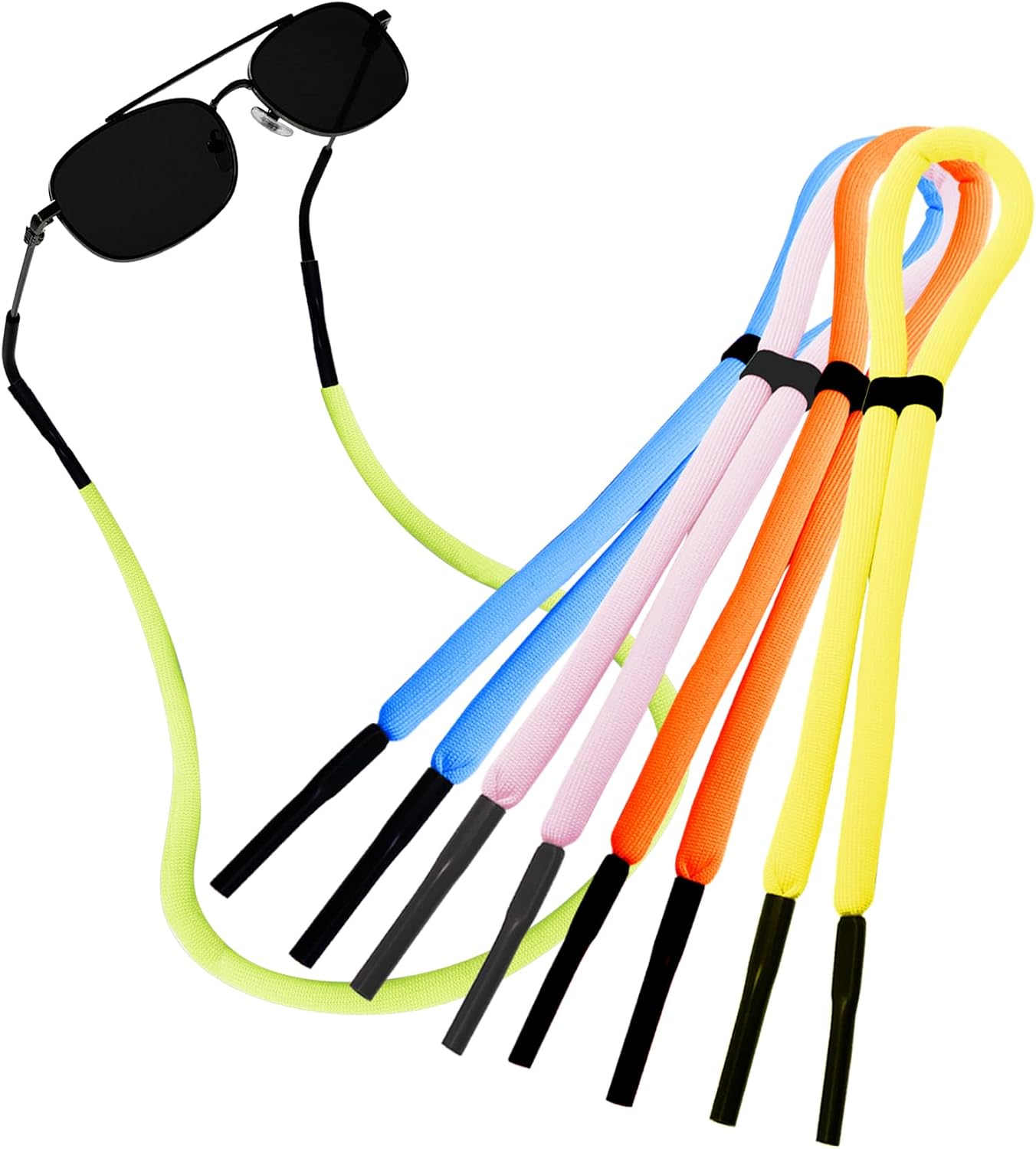 5PC Floating Sunglasses Straps Adjustable Waterproof Floating Glasses Strap | Sunglasses Floating Strap, for Water Sports, Boating, Kayaking, Fishing,Paddle boarding, Adjustable Floatable Eyewear Lanyard