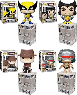 Funko Pop Wolverine 50th Anniversary + Protector: Pop! Marvel Comics Vinyl Figure (Gift Set Bundled with ToyBop Brand Box Protector Collector Case) (Set of 4)