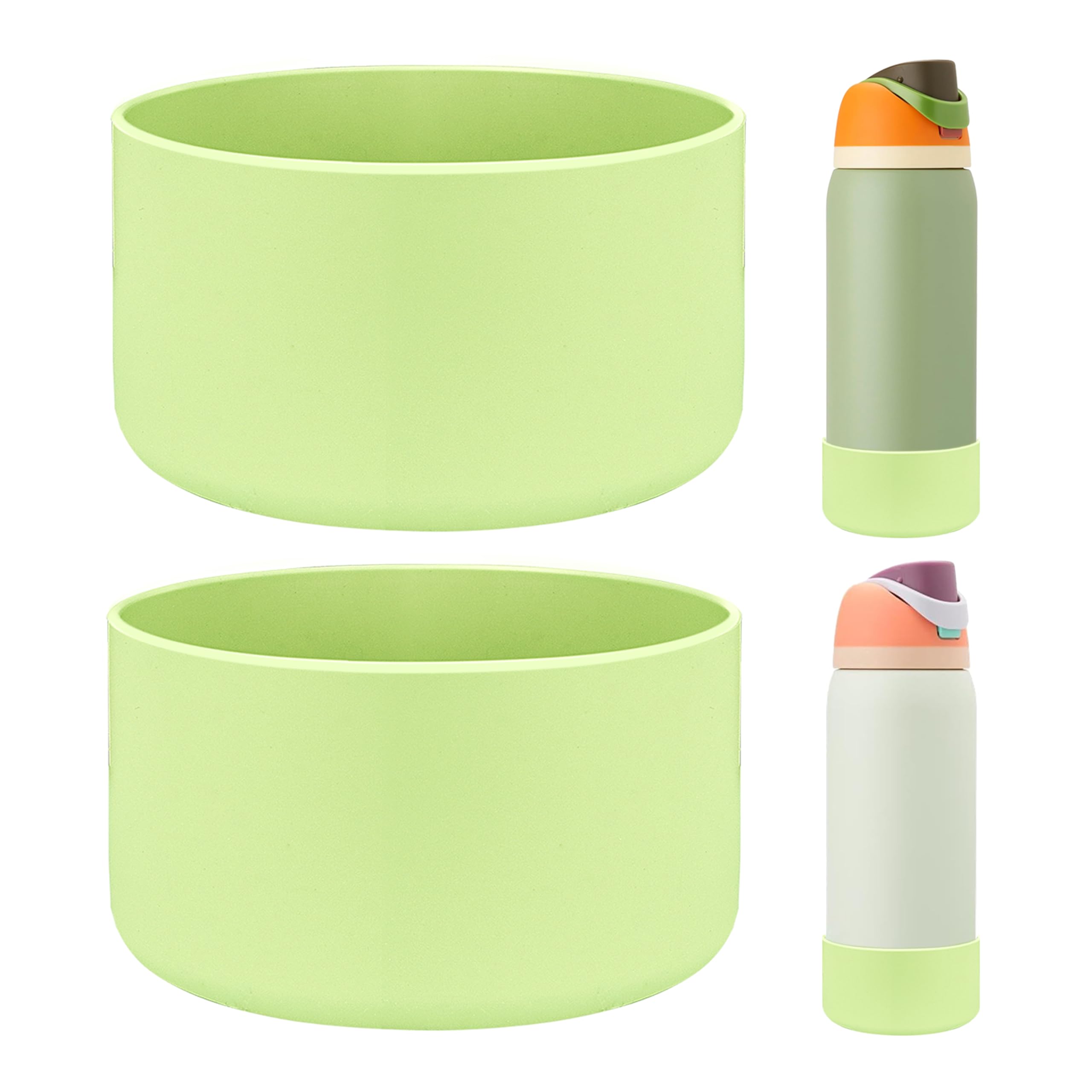 HEYSKAY 2PCS Silicone Boot for Owala Flask Water Bottle Anti-Slip Protective Sleeve for Owala Twist,FreeSip and Flip Stainless Steel Water Bottle