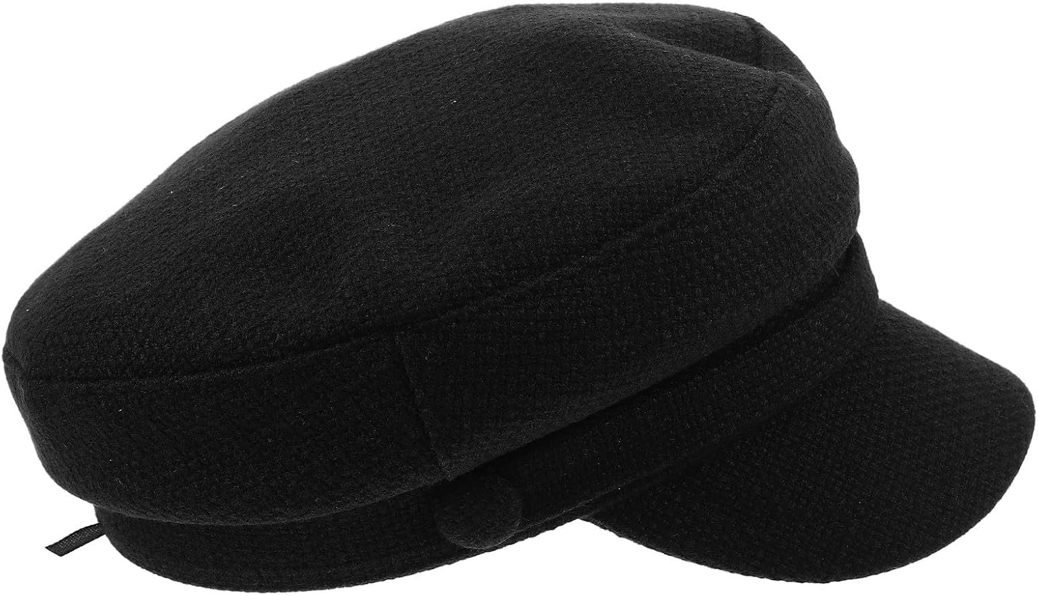 Women's Newsboy Cap Black Cotton-Polyester Blend Classic British Style Beret with Timeless Round Brim and Face Flattering Design for Spring and Autumn Daily Wear, Adjustable