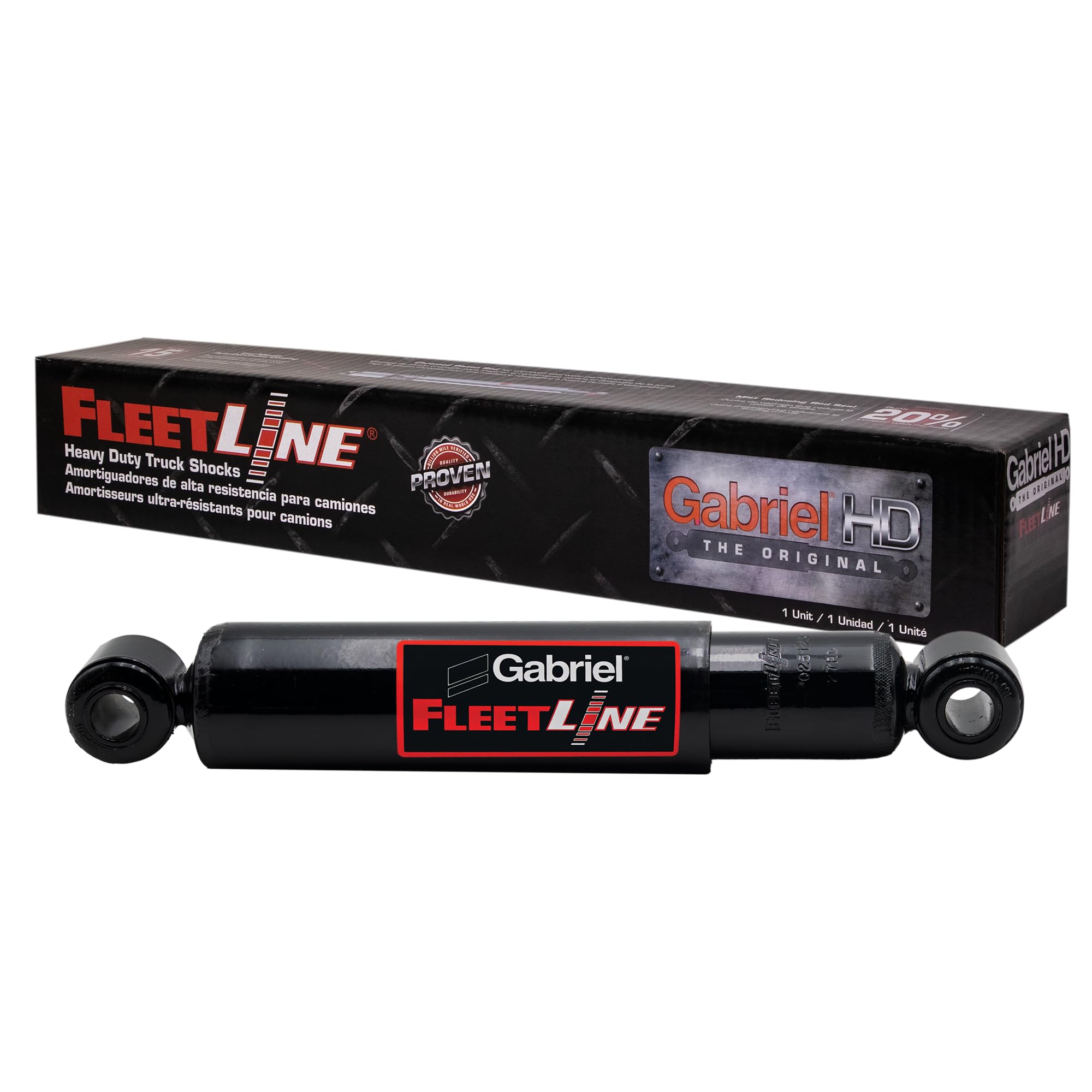Gabriel 83127 FleetLine HD Truck Front/Rear Shock Absorbers fits Mack; Blue Bird Buses; Freightliner; Holiday Rambler; SAF Holland, Trailmobile; OEM# 78530771, 90044794, 90044915, 1398980