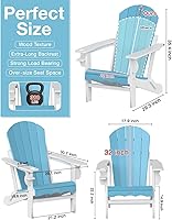 Vista 2 de Silla Adirondack plegable – Silla de patio Adirondack reciclable de polietileno de alta densidad para exteriores con soporte para tazas, textura