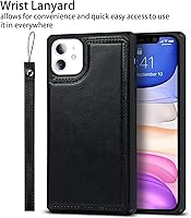 Vista 54 de Cavor for iPhone 11 Wallet Case with Card Slots Holder,Premium PU Leather Kickstand Feature Case [Wrist Strap] Double Magnetic Clasp Shockproof Flip