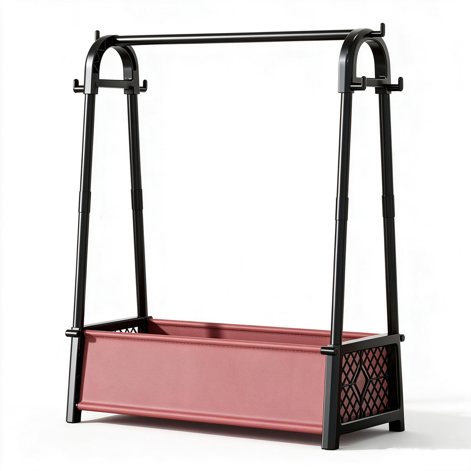 GHSIRUEU Portable Garment Rack with Bottom Shelf, Metal Clothes Rack