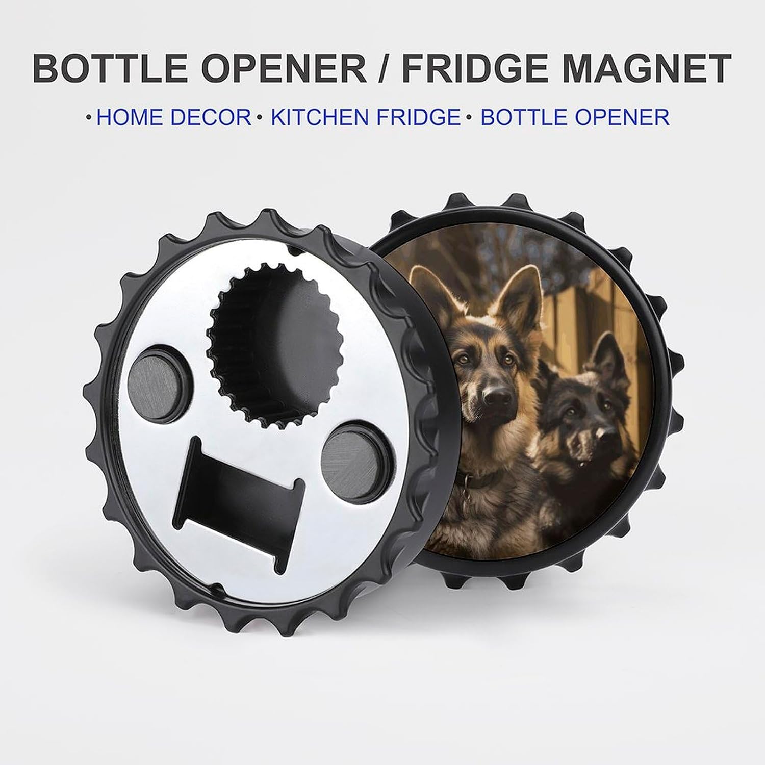 Magnetic Bottle Opener for Fridge 3.1 Inch, Cute Cap Shape with Cap Catcher image 5