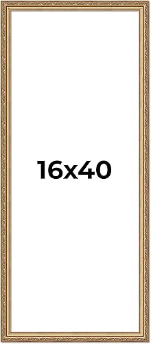 Vista 60 de Poster Palooza Marco de fotos de madera tradicional dorado antiguo de 6 x 18 pulgadas con plexiglás acrílico UV, respaldo de tablero de espuma