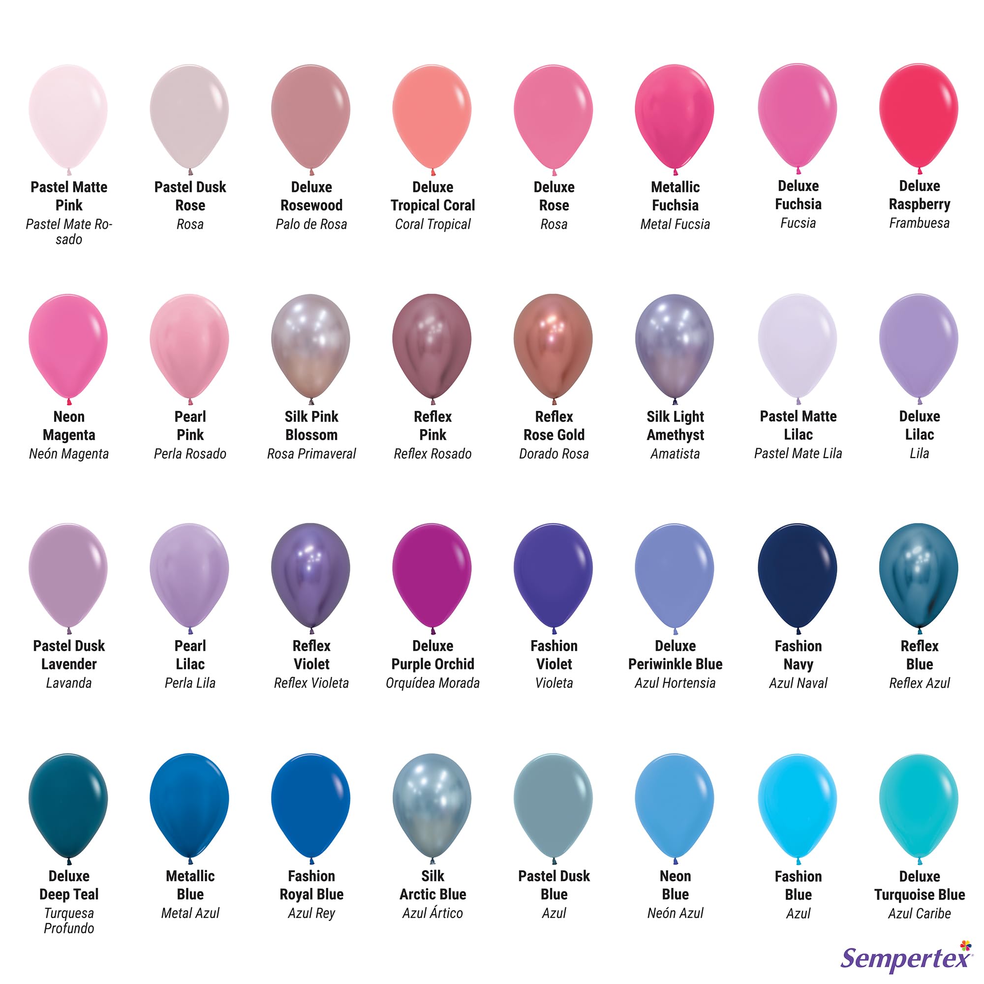 Sempertex Palloncini rotondi rosa pastello opaco, 27 cm, 100 pezzi, eleganti palloncini in lattice per decorazioni di compleanno, matrimoni, lauree, baby shower, anniversari, addio al nubilato, feste