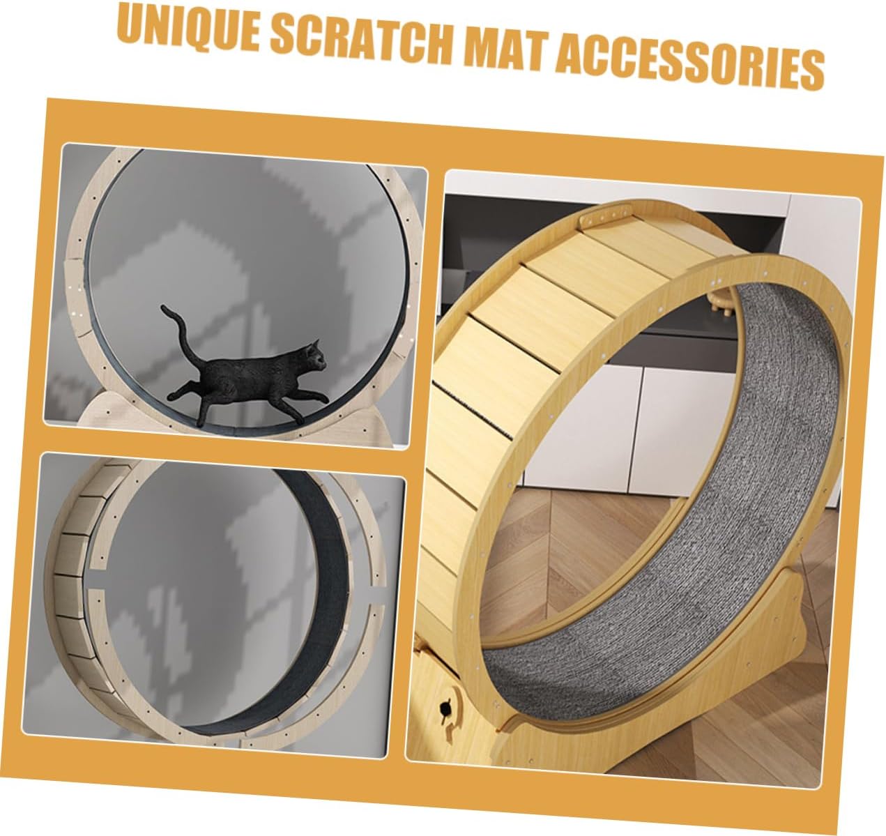 BESPORTBLE Cat Exercise Wheel Replacement Mat Interactive Scratch Pad for Indoor Cats Treadmill Accessory Easy to Install