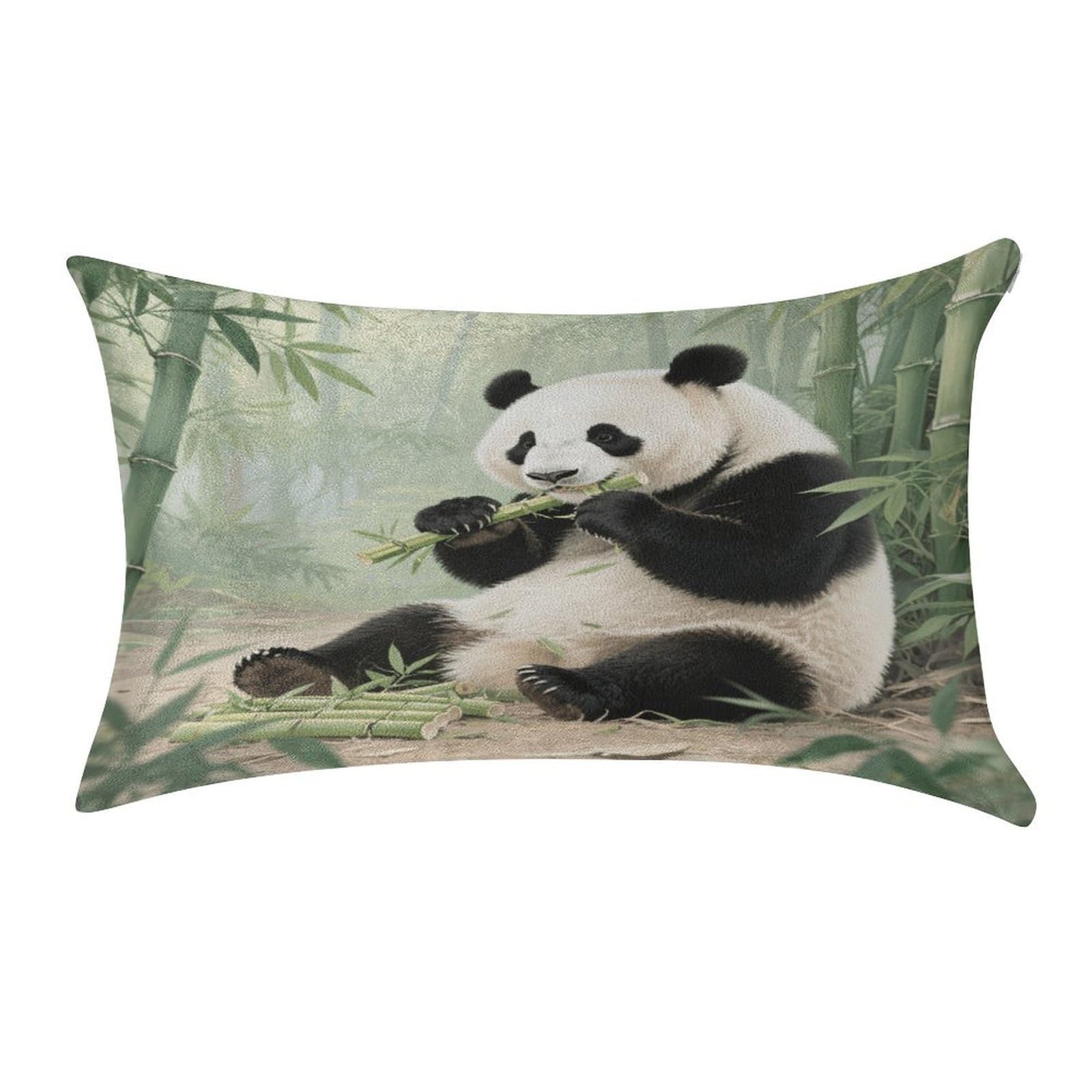 Fekiloot Style Giant Pandas Eating Bamboo Pillow Covers Home Decor Pillow Cases