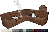 Vista 47 de ALIECOM Fundas impermeables para sofá seccional reclinable para sofá seccional reclinable elástico en forma de L, fundas de esquina lavables