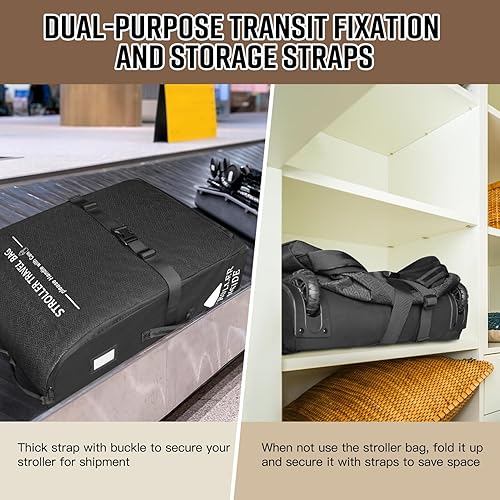 Miniatura 7 de RAYMACE Bolsa de viaje acolchada para cochecito de avión, bolsa de control para puerta de cochecito con ruedas compatible con UPPAbaby Vista, Vista