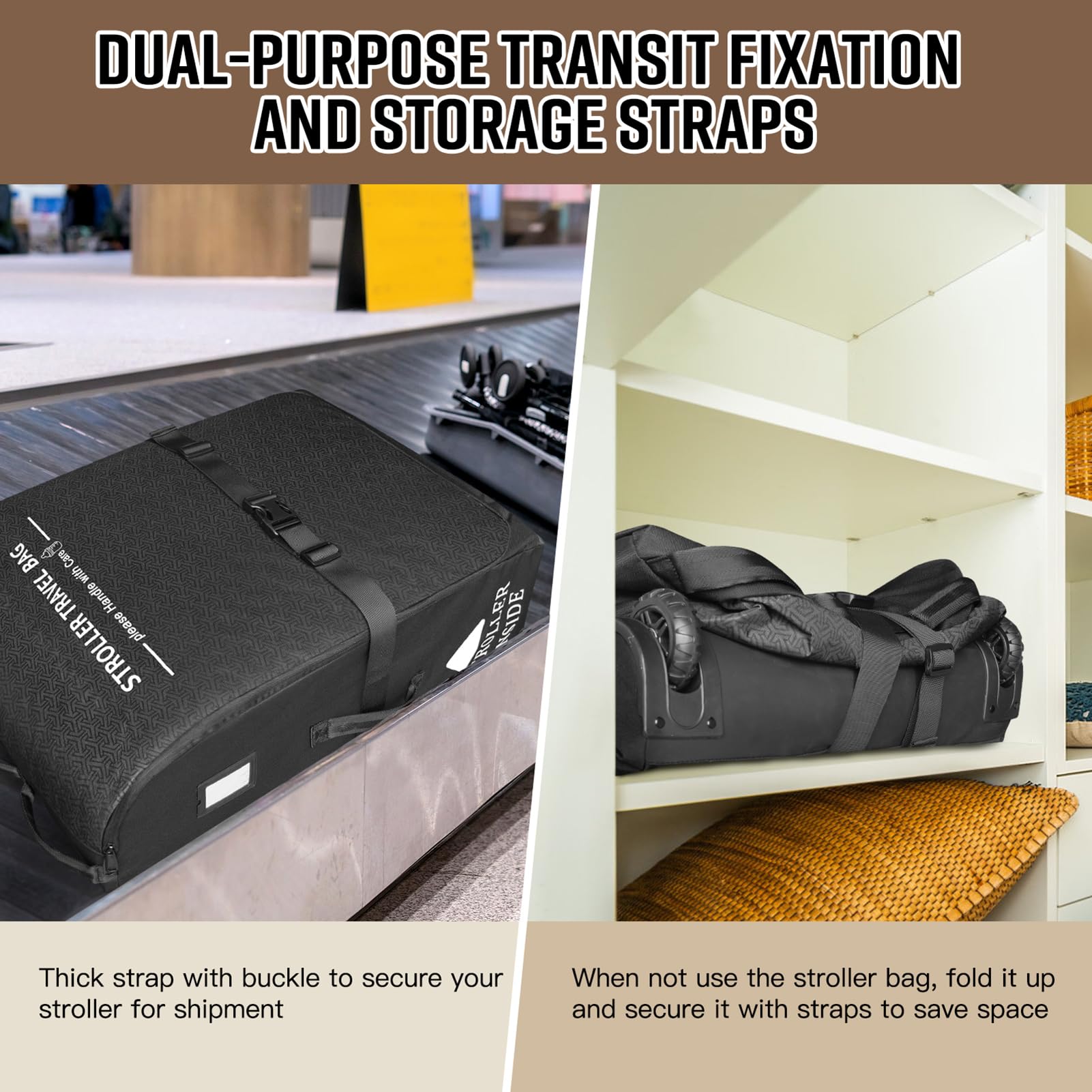 RAYMACE Bolsa de Viaje Acolchada para Cochecito de bebé, con Ruedas, para UPPAbaby Vista V2, Cruz V2 (Quitar Las Ruedas traseras), Funda Protectora de Viaje con diseño de fantasía