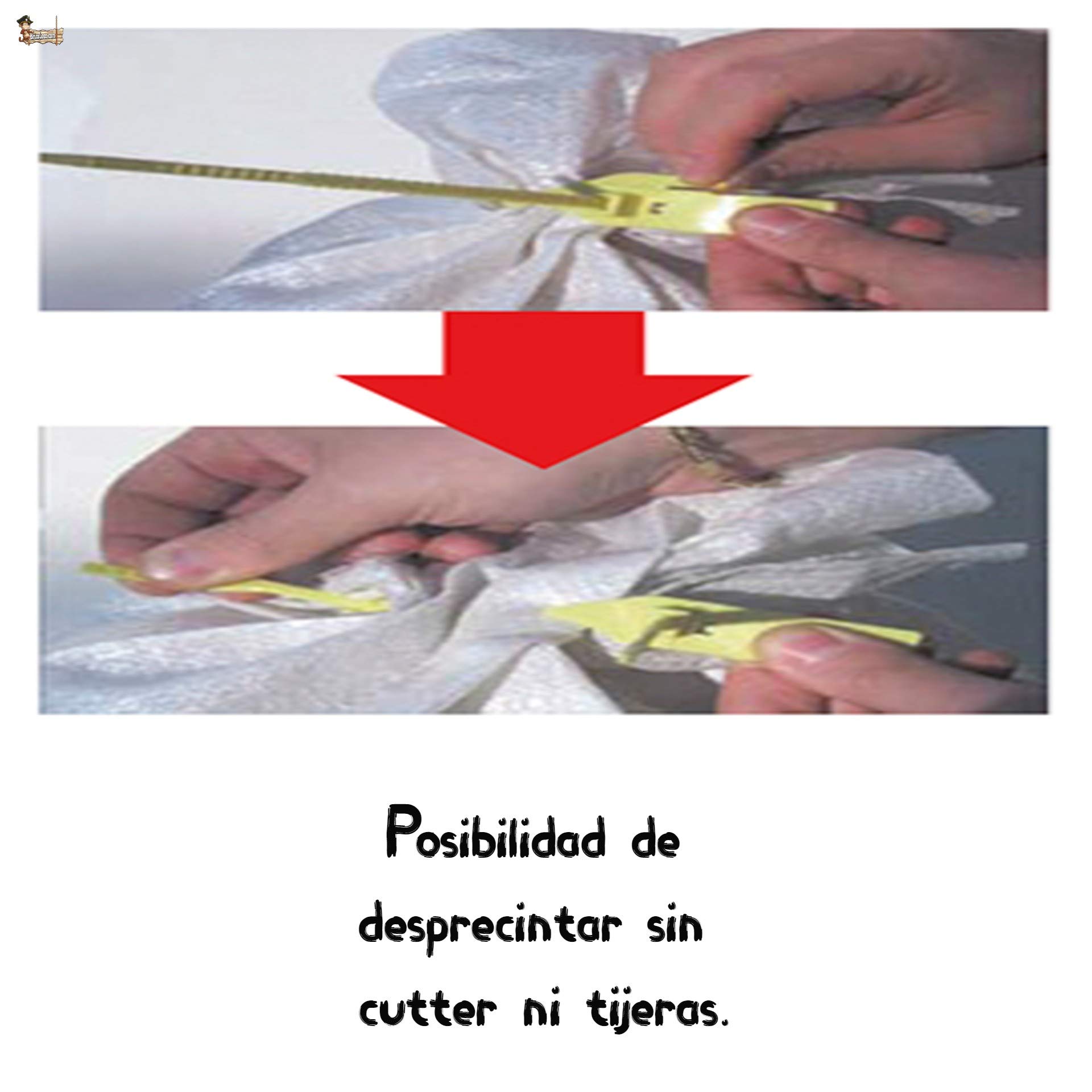BricoLoco Brida precinto de seguridad de plástico numeradas. Abrazadera de cierre para maleta, cajas, contenedores, puertas, bolsas, camión, logística, cables. Azul. (50)