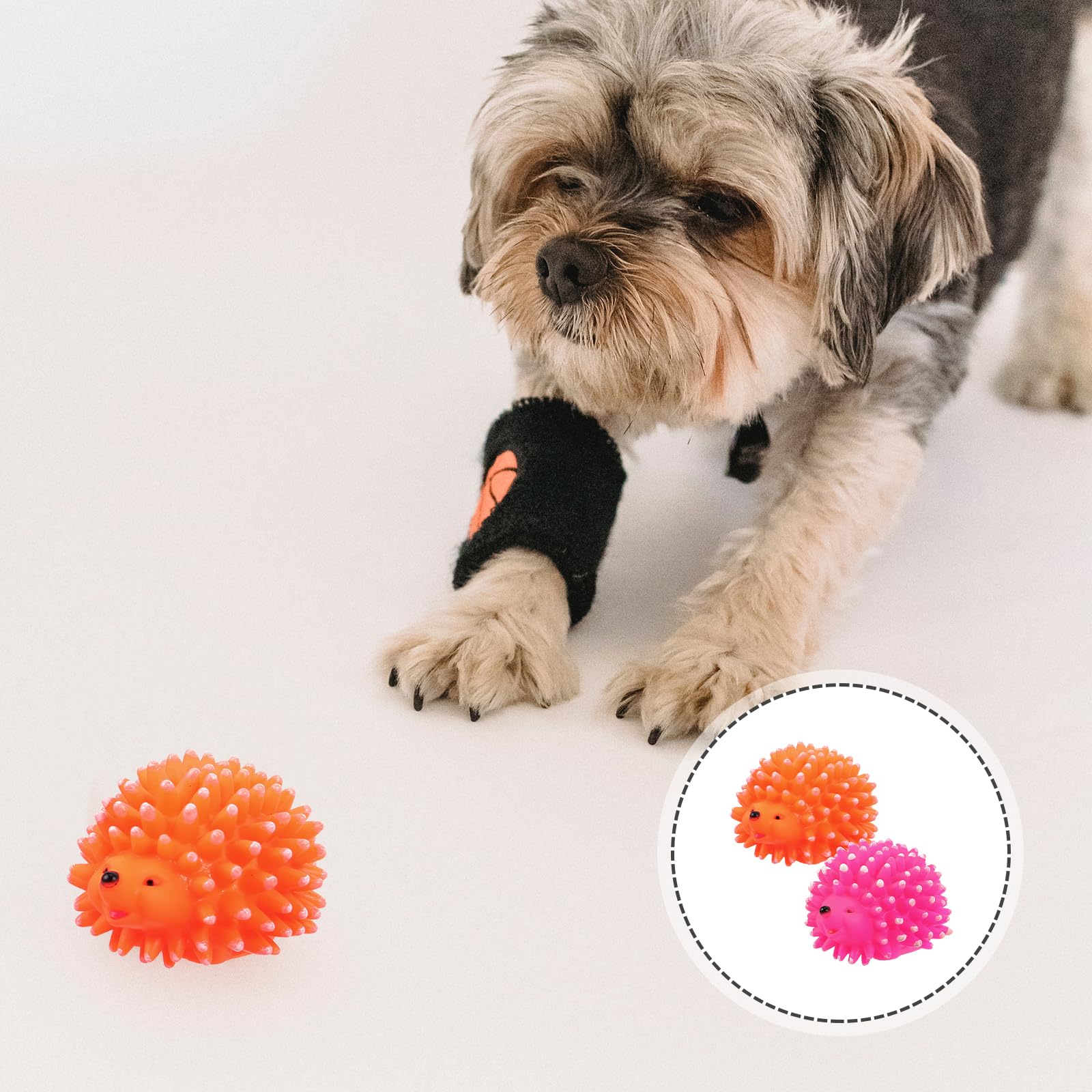 SUPVOX 2Pcs Squeaky Hedgehog Dog Toys, Interactive Latex Chew Toys for Teething Puppies Soft Molar Toys for Small and Medium Dogs - Image 4