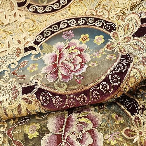 Zzczzc 2 Pack - European Jacquard Hollowed Semi Blackout Curtains Brown Chenille Curtain With Grommets Luxury Picture Window Draperies For Hotel Fringed Macrame Panels W75 X L84 Inch Total W150 Inch #TOP6