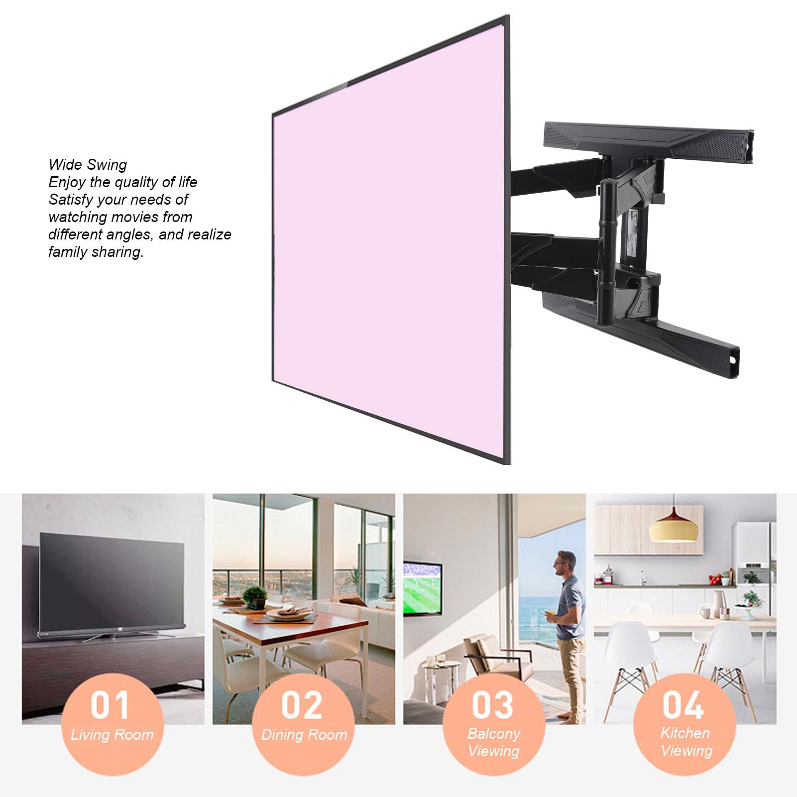 Soporte de Pared para TV de Movimiento Completo para Televisores de 40 a 80 Pulgadas de hasta 100 Libras, Soporte de Montaje en Pared, Soporte de TV Giratorio e Inclinable, para