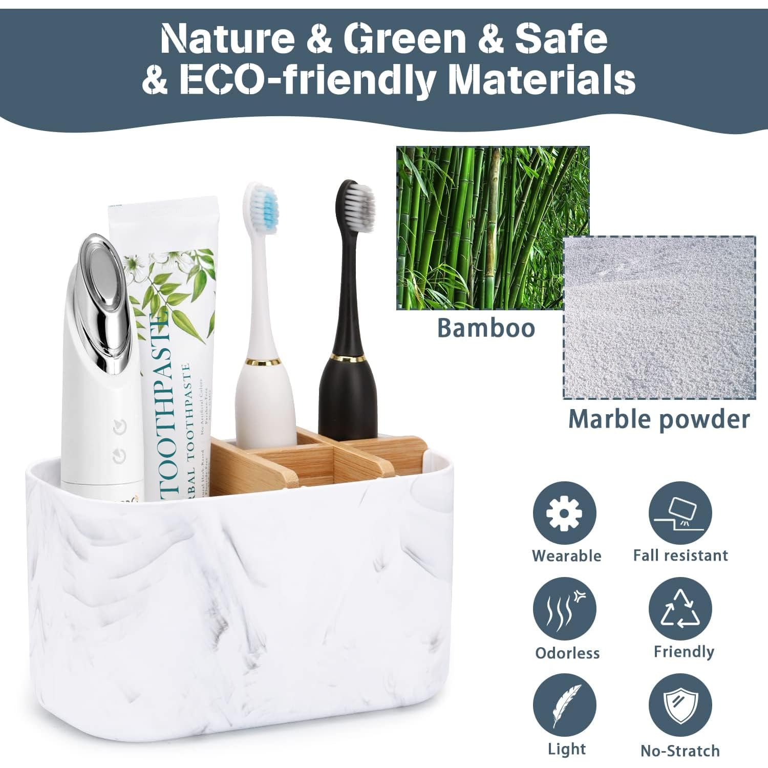 5 Slots Bamboo Toothbrush Holder E382952