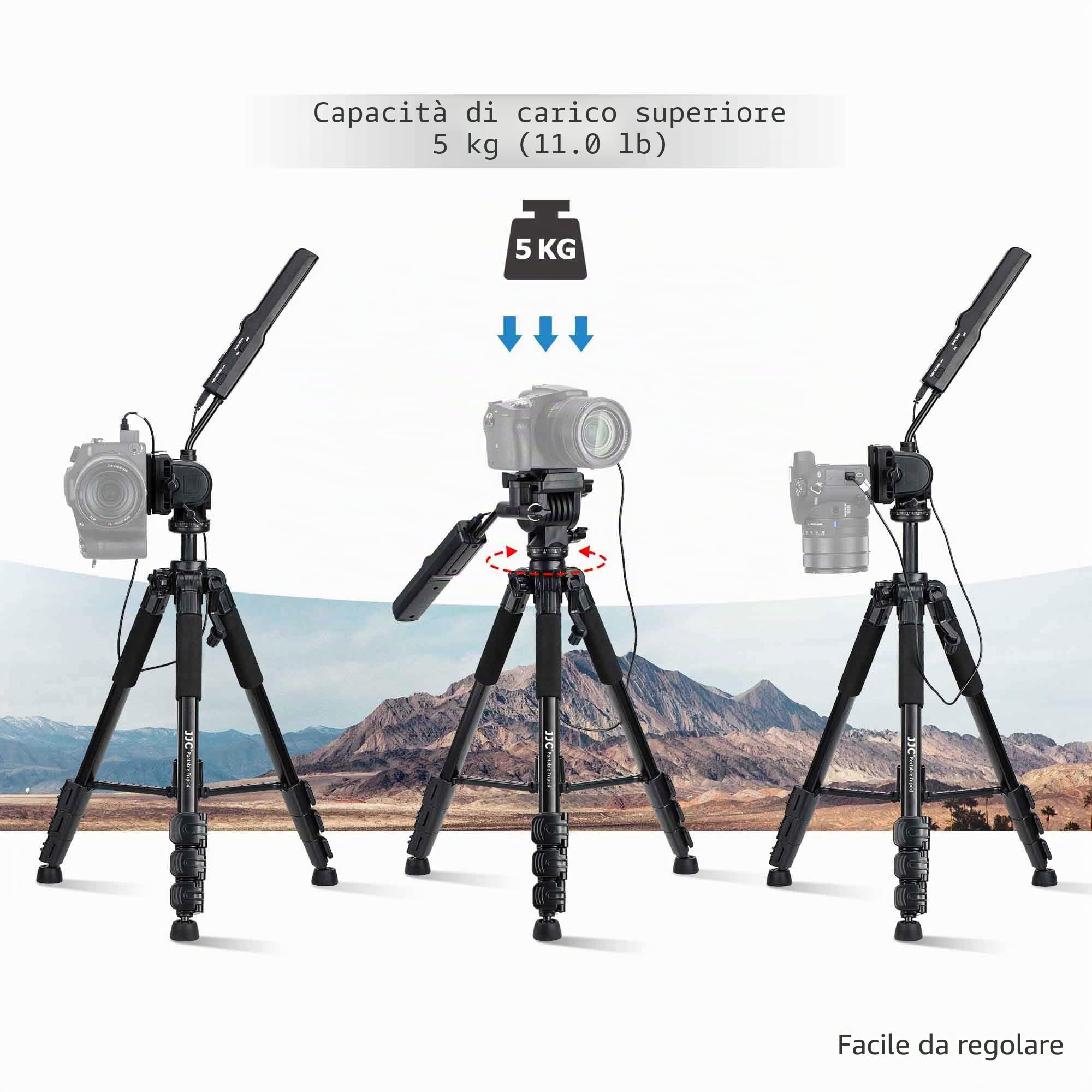 JJC Treppiede compatto con telecomando per Son. RX10M5 A7 III A7R4 A9 A6600 | Sostituisce il modello VCT-VPR1|Telecomando staccabile|Alimentato dalla fotocamera|Alluminio leggero|Sgancio rapido 1/4"-20