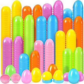 600-Pack Fillable Easter Eggs with Hinge Bulk Colorful Bright Plastic Easter Eggs,Easter Egg Hunt Party Favor Basket Stuffers Filler Classroom Prize Supplies Decor 2.3" Assorted Colors