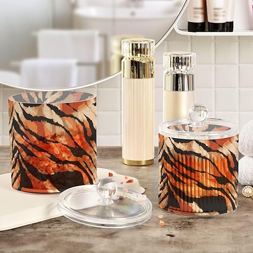 Miniatura 4 de Zebra Tiger Stripes Jars with Lids Canister Jar Bathroom Containers Small Jars Cotton Round Holder for Dorm Room Essentials for College Students
