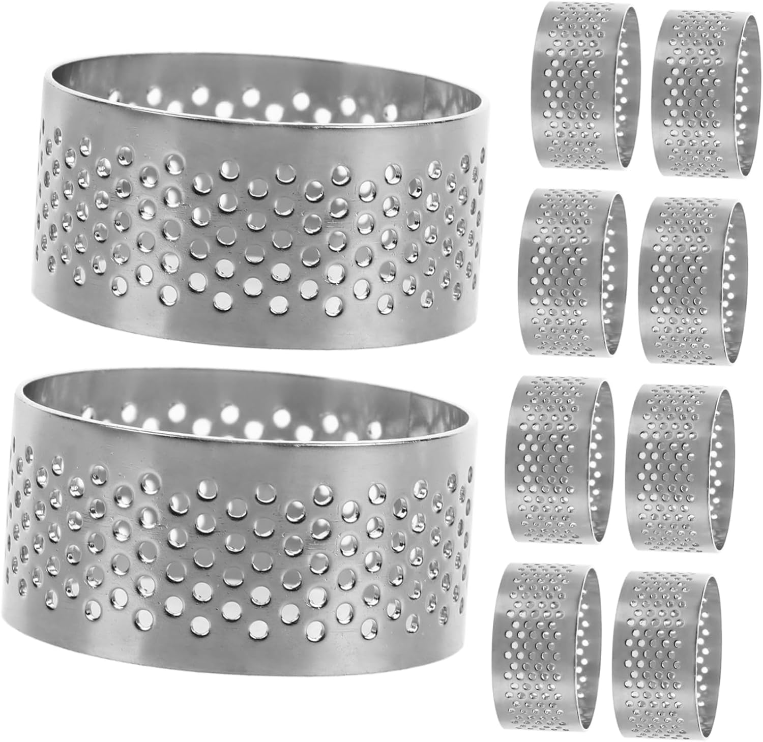 10pcs Stainless Steel Tart Non-stick Round Mousse Cake Molds for Baking Easy to Pastry and Desserts