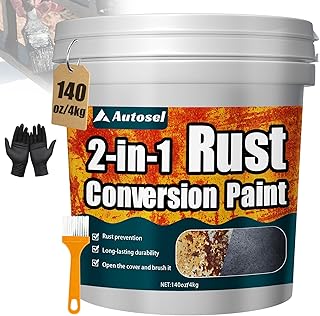 Ultra 2-in-1 Rust Converter & Metal Paint, 140 oz Rust Reformer & Metal Primer, rust remover for metal, Stops Rust & Corrosion, rust inhibitor for Automotive, Marine, Tools & Steel Surfaces – Black