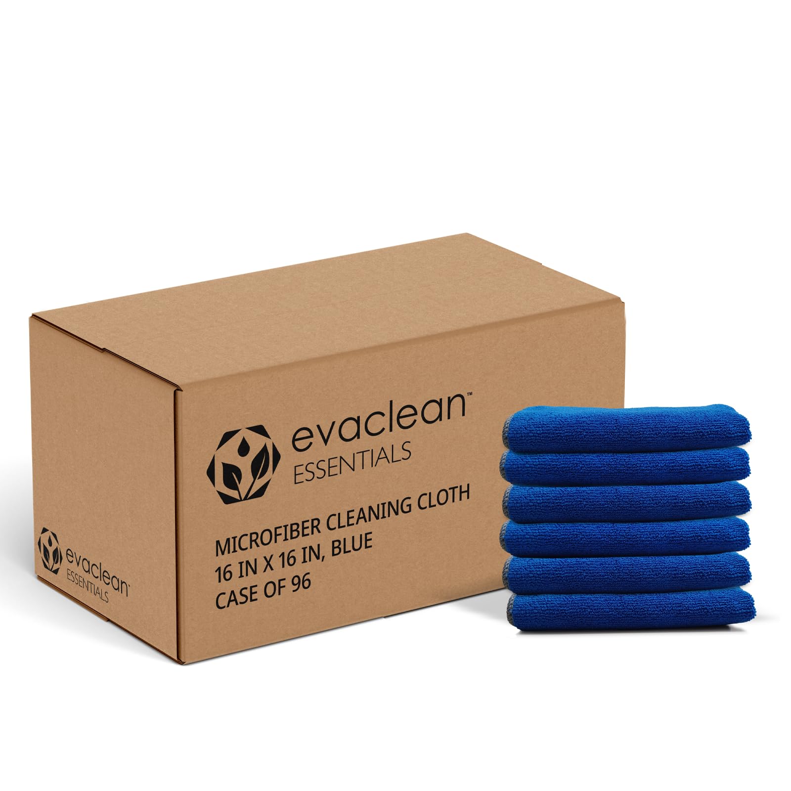 EvaClean Essentials - Panno in microfibra di alta qualità, 40,6 x 40,6 cm, riutilizzabile, lavabile, antigraffio, in microfibra per pulire, spolverare, lucidare, ad alta assorbenza e durata, blu,