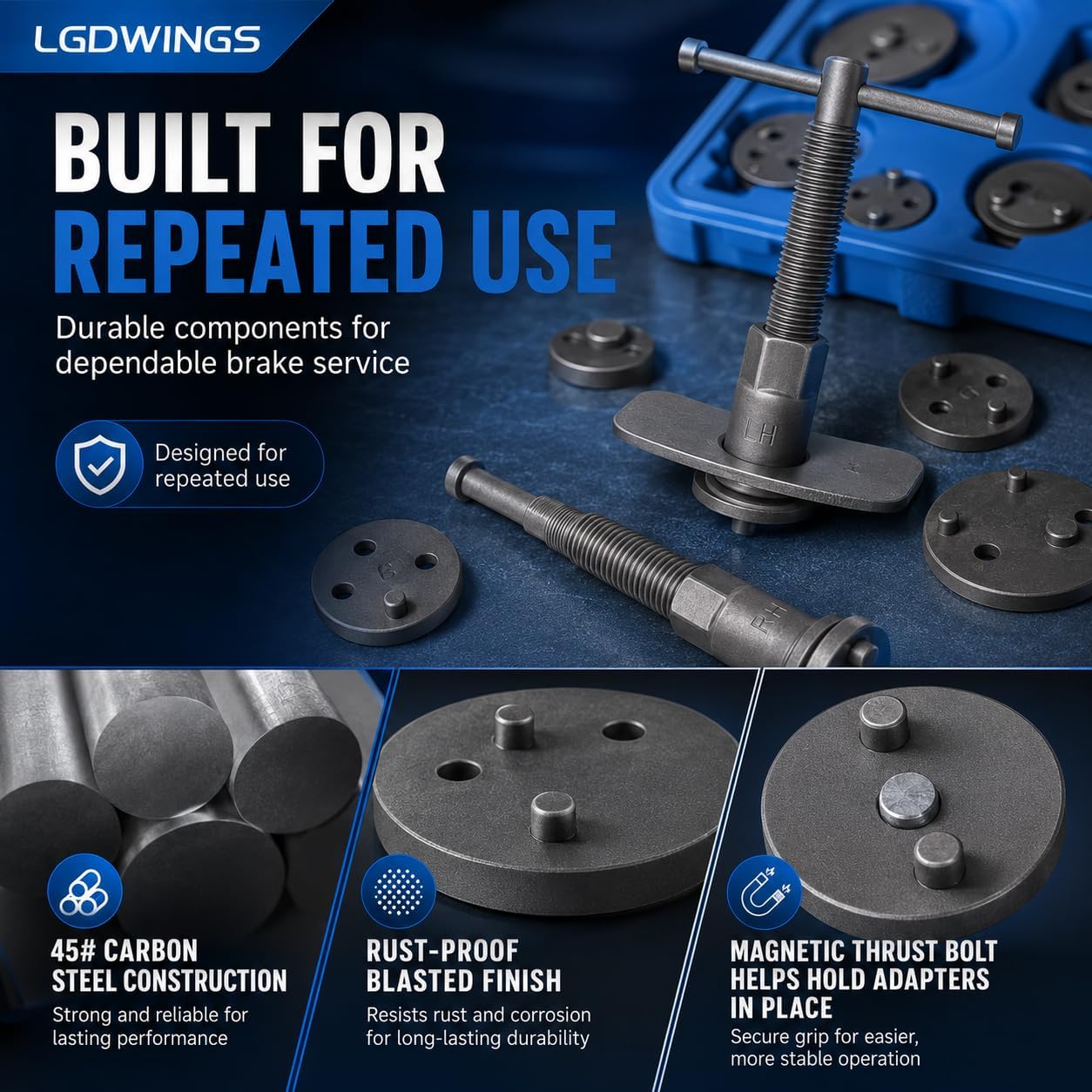 Brake Caliper Compression Tool Kit, Piston Compressor & Wind Back Set, 26pc